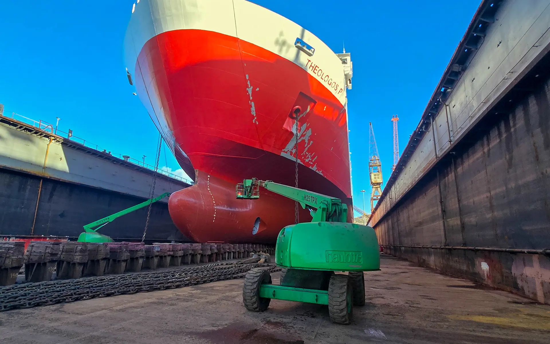 Maintenance and painting on the ship Theologos P. 14