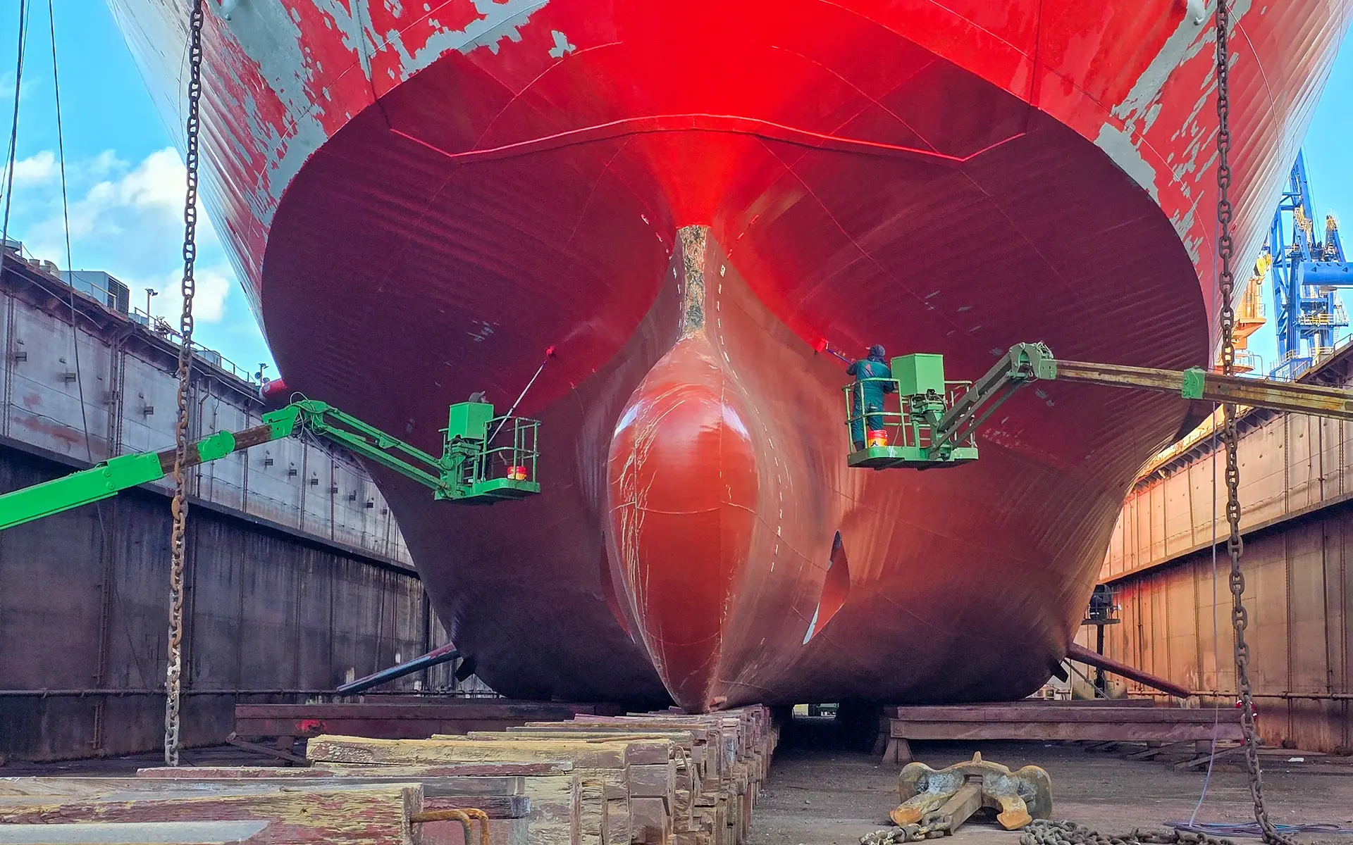 Maintenance and painting on the ship Theologos P. 15