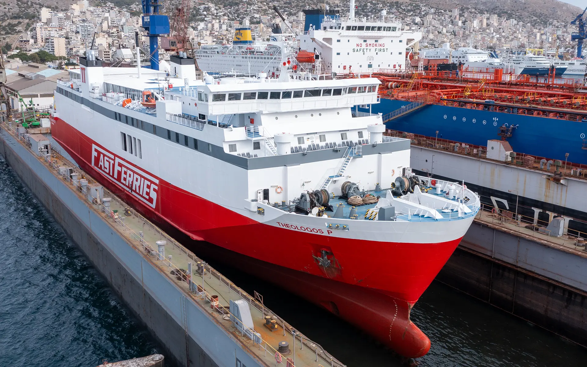 Maintenance and painting on the ship Theologos P. 17