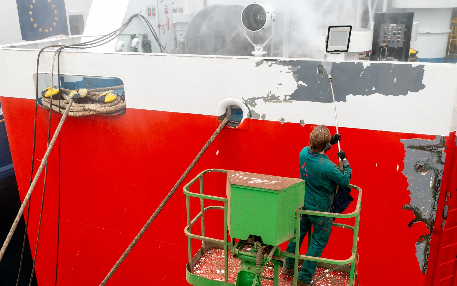 Maintenance and painting on the ship Theologos P. 2