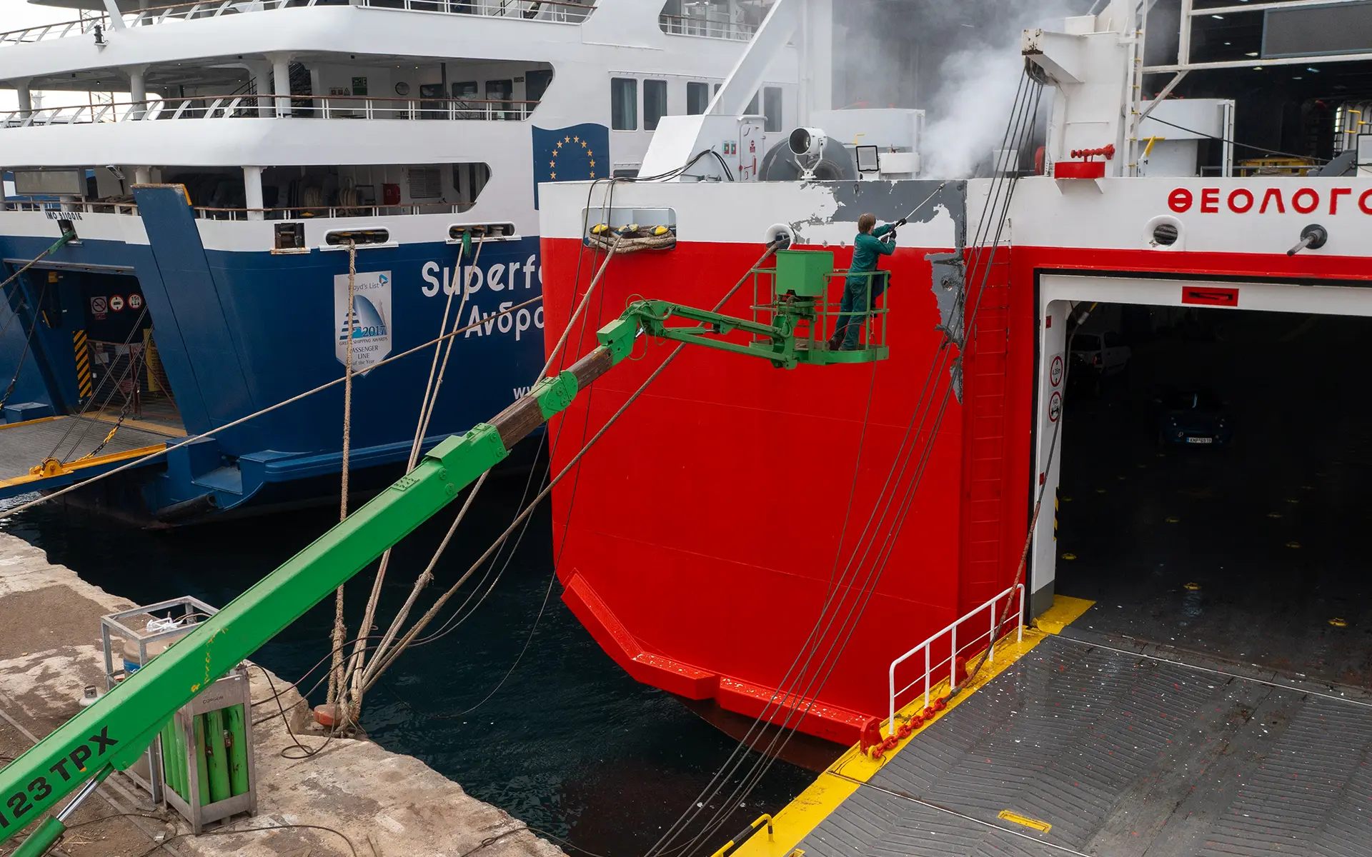 Maintenance and painting on the ship Theologos P. 4
