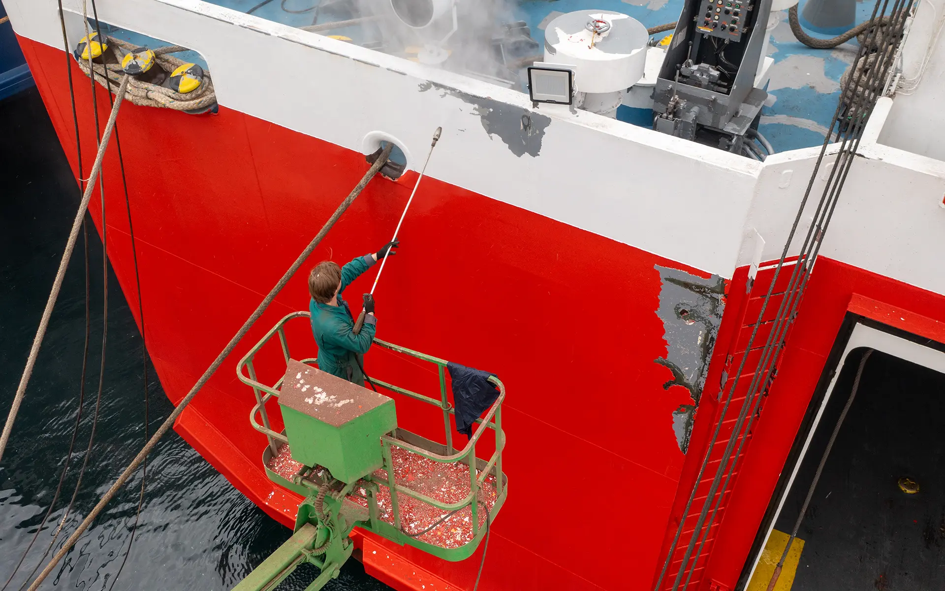 Maintenance and painting on the ship Theologos P.